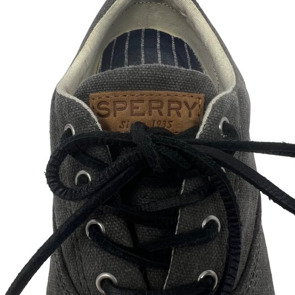 Sperry Striper 2 Gray Canvas Deck Boat Shoe Lace Up STS16795 Size 8 US - Picture 6 of 11